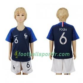 Tenue France Pogba 6 Enfant Domicile Coupe du monde 2018 Maillot de Foot